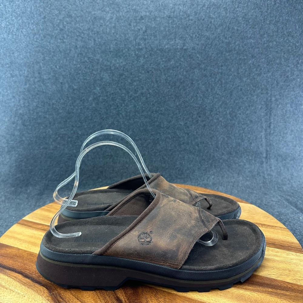 Timberland Brown Leather Slide/ Thong Sandals 74300 Women's Sz 10M